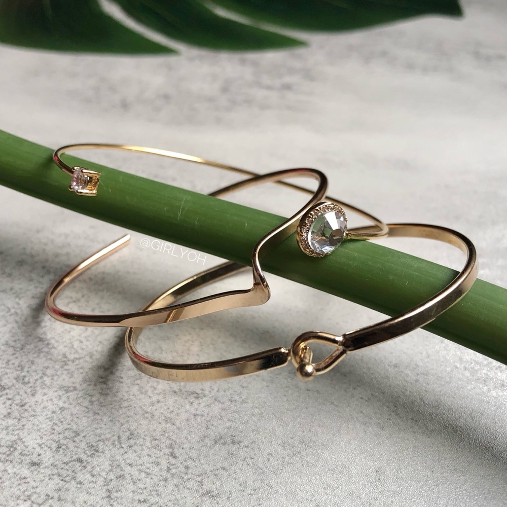 Gold Minimalist Dainty Pinch Cuff Bracelets